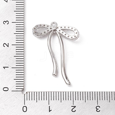 Rack Plating Brass Micro Pave Clear Cubic Zirconia Pendants KK-H463-12P-1