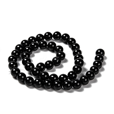 Natural Eyeless Obsidian Beads Strands G-K123-06-14mm-1