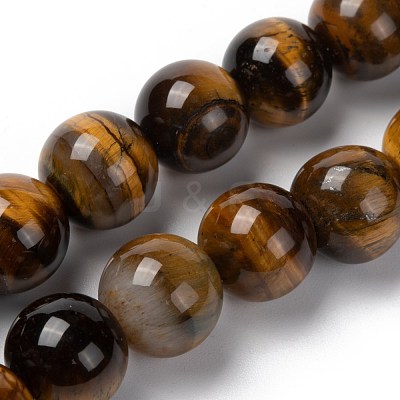 Natural Tiger Eye Round Bead Strands X-G-R200-14mm-1