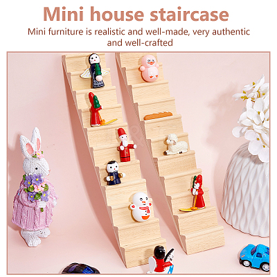Wooden Ladder Miniature Ornaments AJEW-WH0270-907-1
