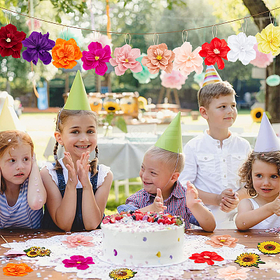 20Pcs 20 Styles Crepe Paper Flowers Decoration for Wall AJEW-WR0001-94-1