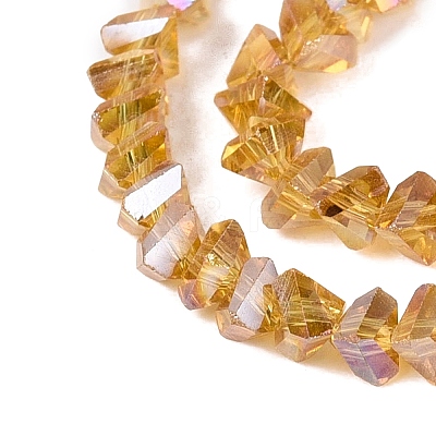 Electroplate Transparent Glass Beads Strands EGLA-Q139-01A-A04-1