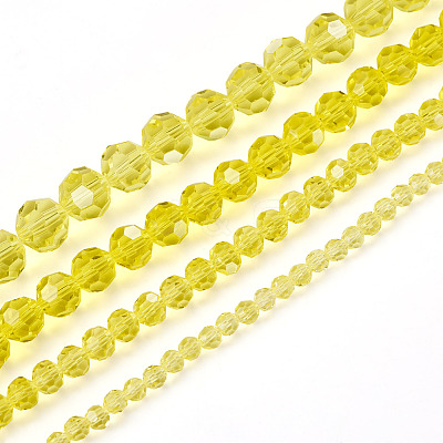 4 Strands 4 Styles Transparent Glass Bead Strands GLAA-TA0002-56B-1