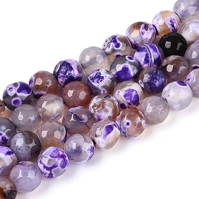 Dyed & Heated Natural Fire Crackle Agate Beads Strands G-N359-01A-05-1