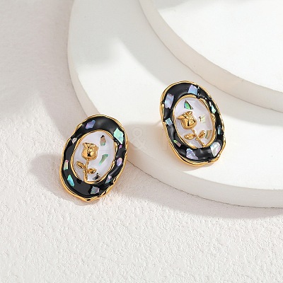 304 Stainless Steel Stud Earrings for Women EJEW-A164-04C-G-1