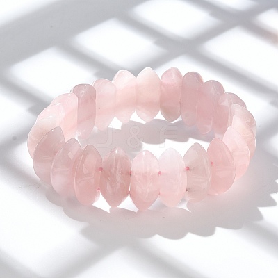 Bicone Natural Rose Quartz Beads Stretch Bracelets for Women BJEW-C097-05C-1