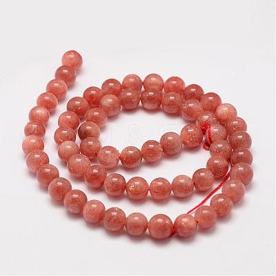 Natural Sunstone Beads Strands G-F306-12-7mm-1