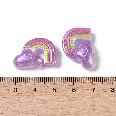 Glitter Plated Resin Cabochons RESI-H163-07D-1