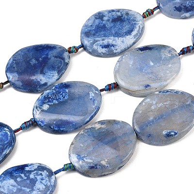 Natural Fire Crackle Agate Beads Strands G-P605-L03-01G-1