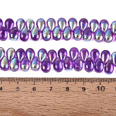 Electroplate Transparent Glass Beads Strands EGLA-N057-01A-09-1