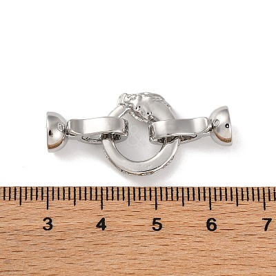 Brass Micro Pave Cubic Zirconia Fold Over Clasps KK-C076-02P-1