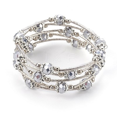 Electroplate Glass Wrap Bracelets BJEW-JB04018-01-1