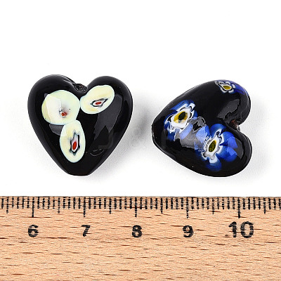 Handmade Millefiori Glass Beads LAMP-N024-43A-1