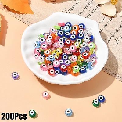 200Pcs Transparent Acrylic Beads TACR-YW0002-08M-1
