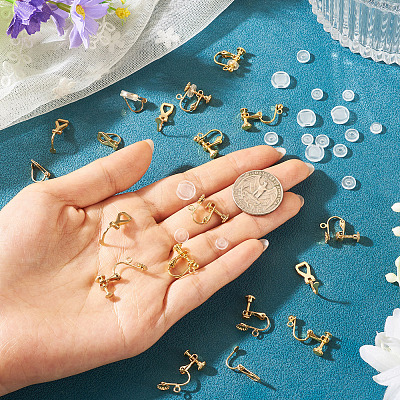 24Pcs 3 Styles 316 Stainless Steel Clip-on Earring Findings STAS-TA0006-31G-1