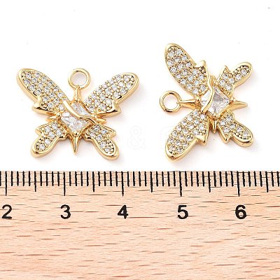 Rack Plating Brass Micro Pave Cubic Zirconia Pendants KK-M280-13G-01-1