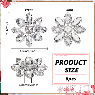 6Pcs Glass Cabochons GLAA-FG0001-31-1