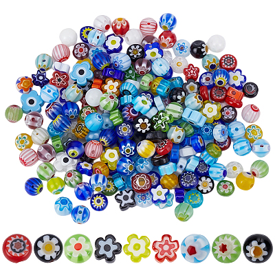3 Strands 3 Styles Handmade Millefiori Glass Beads Strands LK-PA0001-04A-1