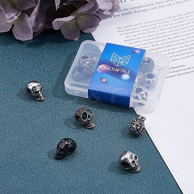 10Pcs 5 Style 304 Stainless Steel European Beads OPDL-UN0001-04-1