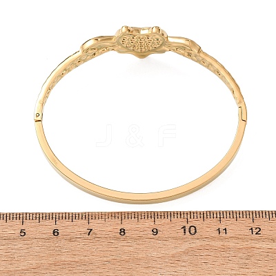 Halloween 304 Stainless Steel Crystal Rhinestone Heart Bat Open Hinged Bangles for Women SA-CBA7A40-06G-1