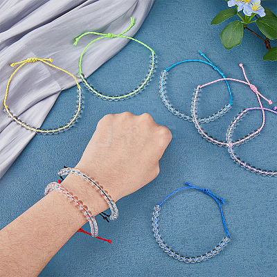 8Pcs 8 Colors Natural Quartz Crystal Braided Bead Bracelets Set BJEW-FI0001-36-1