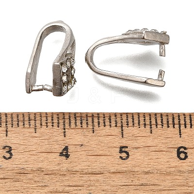 PVD Vacuum Plating & Long-Lasting Plated Brass with Rhinestone Pinch Bails KK-S402-06C-NR-1