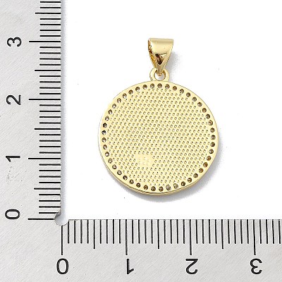 Brass Micro Pave Clear Cubic Zirconia Pendants KK-A221-28B-G-1