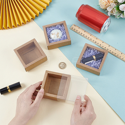 Kraft Paper Cardboard Gift Drawer Boxes LS-CON-WH0085-129B-1