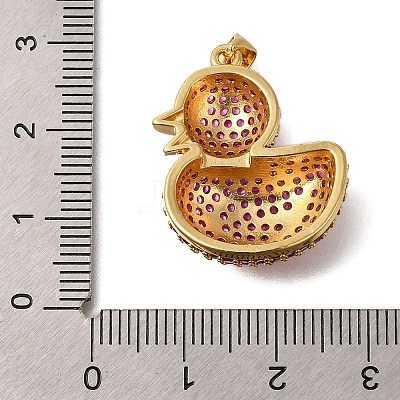 Rack Plating Brass Micro Pave Cubic Zirconia Pendants ZIRC-F142-01G-03-1