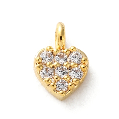 Brass Micro Pave Cubic Zirconia Charms KK-S513-09A-G-1