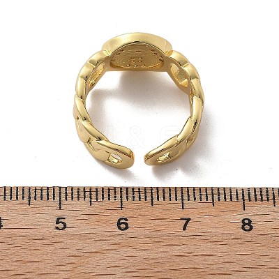 Brass Micro Pave Clear Cubic Zirconia Open Cuff Rings for Women RJEW-K289-02G-D-1