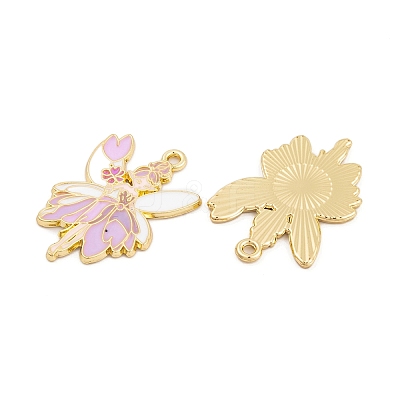 Rack Plating Alloy Enamel Pendants X-FIND-A040-08D-01G-1