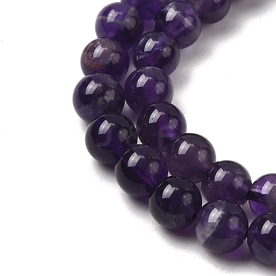 Natural Amethyst Beads Strands G-A274-C01-6mm-02-1