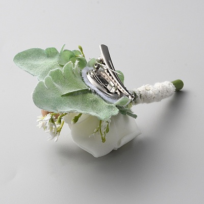 Silk Cloth Imitation Peony Corsage Boutonniere AJEW-WH0401-31-1