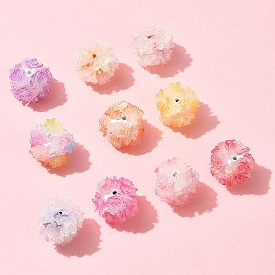 10Pcs 10 Colors Resin Beads RESI-FS0002-24B-1