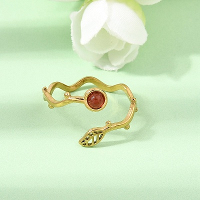 304 Stainless Steel Cuff Open Rings for Women GG-CBA7994-03G-1