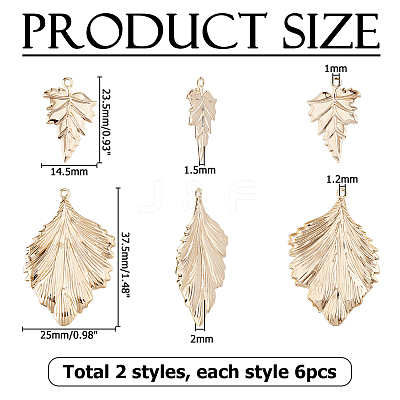 12Pcs 2 Styles Brass Pendants KK-HS0015-52-1