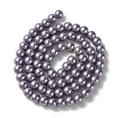 Eco-Friendly Dyed Glass Pearl Round Beads Strands HY-A002-6mm-RB116-1