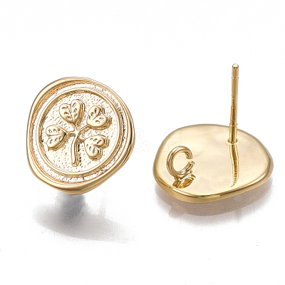 Brass Stud Earring Findings KK-T038-461G-1