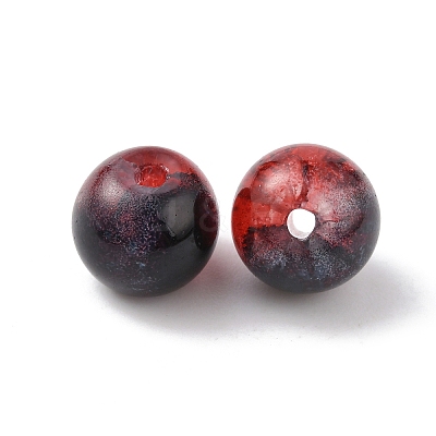 Two Tone Transparent Crackle Glass Beads GLAA-WH0038-15E-1