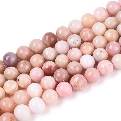 Natural Pink Opal Beads Strands G-R446-8mm-10-01-1