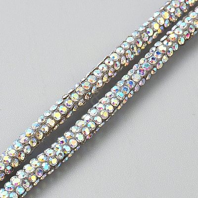 PVC Cord with Rhinestone FIND-WH0139-449B-1