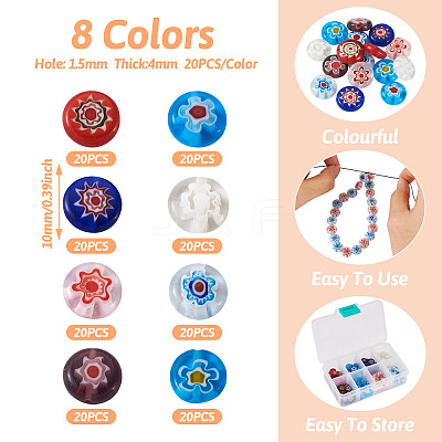 Handmade Millefiori Glass Beads LK-CD0001-002-1
