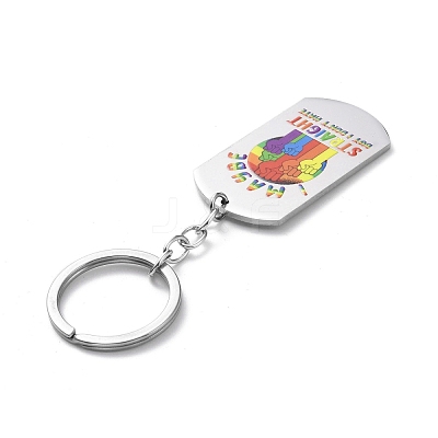 Pride Rainbow 201 Stainless Steel Keychain KEYC-G051-01P-01-1
