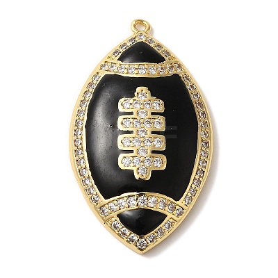 Rack Plating Brass Enamel with Cubic Zirconia Pendant KK-A229-32G-03-1