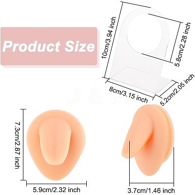 Soft Silicone Tongue Flexible Model Body Part Displays with Acrylic Stands ODIS-WH0002-23-1