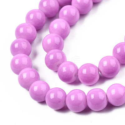 Baking Paint Glass Round Bead Strands DGLA-Q020-8mm-11-1