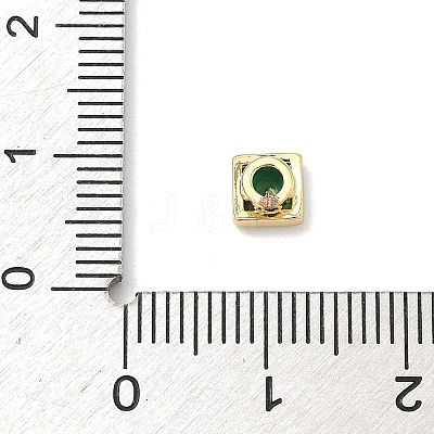 Square Brass Micro Pave Cubic Zirconia Cabochons KK-P345-13G-E07-1