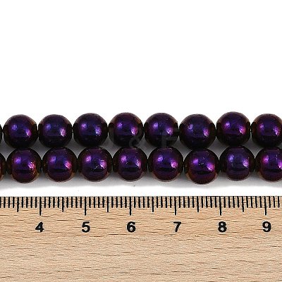 Electroplated Synthetic Magnetic Hematite Beads Strands G-G174-L01-06-1