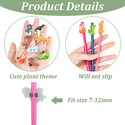 72Pcs 12 Style PVC Plastic Cartoon Style Straw Toppers FIND-DR0001-04-1